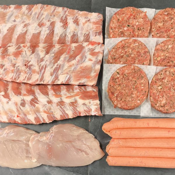 Big Deal Add-on 1kg American Pork Rib Racks, 10x Thin Snags, 500g Breast Fillets & 6x Wagyu Beef Burgers