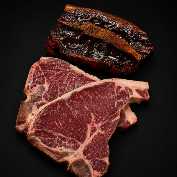 Steakhouse Select ADD ON-2x350g T-bone Steaks, 2x 200g Hickory BBQ Marinated Steaks