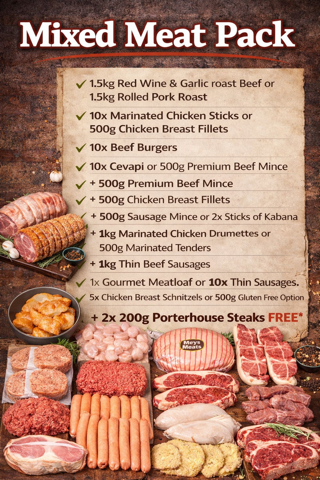 Autumn Edition- GET 2x 200g Porterhouse Steaks FREE!