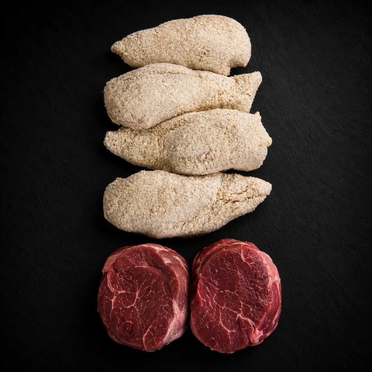 EXCLUSIVE UPGRADE- 2x Grass-fed Eye Fillet Steaks, 4x Chicken & Garlic Kievs 