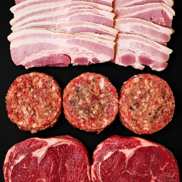 upgrade 30 UPGRADE- GET 2x Scotch Fillet Steaks- 6x Wagyu Burgers & 400g Handmade Steaky Bacon