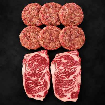 WAGYU UPGRADE- 500g Tajima Wagyu Porterhouse & 6x Wagyu Burgers 